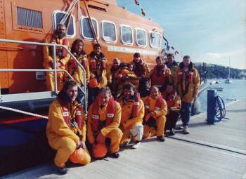 Fowey lifeboat crew in 2000