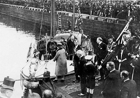 Old photo of a commissioning ceremony